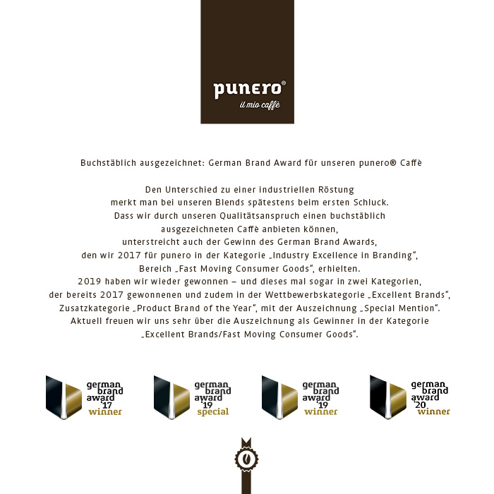 German Brand Awards für punero Caffè