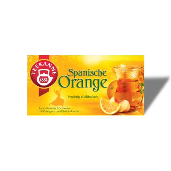 TEEKANNE Spanische Orange bringt südländische Lebensfreude direkt in Deine Tasse. Jeder Schluck dieses Ländertees verführt mit fruchtigem Aroma und erinnert an die sonnengereiften Orangen Spaniens. Genieße jetzt Deinen persönlichen Moment voller Genuss!