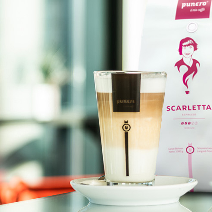 punero Collezione hochwertiges Latte Macchiato Glass
