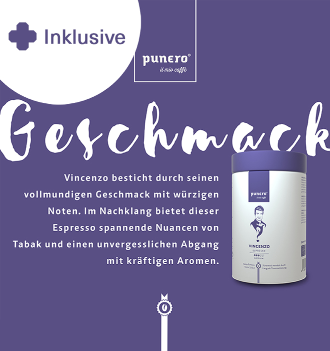 Scarletta setzt auf Harmonie. Diese ausgewogene Espressomischung besticht durch einen abgerundeten Geschmack und mildem Aroma. Perfekt für einen aromatischen Cappuccino oder einen milden Espresso.