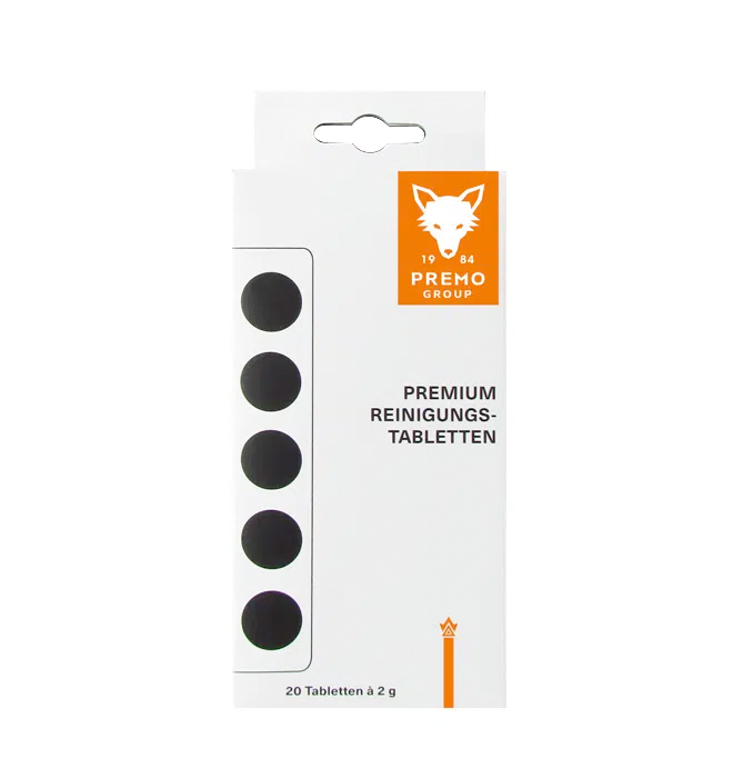 Jetzt im Premo Shop bestellen - PREMIUM REINIGUNGSTABLETTEN für Kaffeevollautomaten und Siebträger