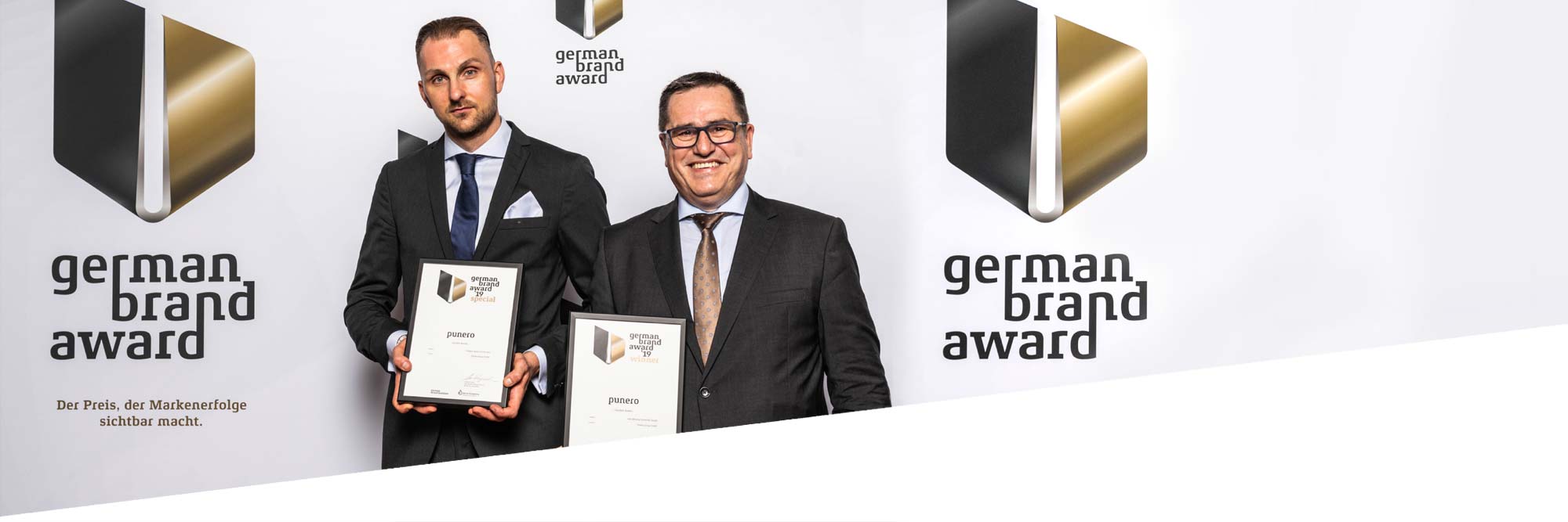 Ulrich Zimmermann und Siegfried Fuchs von der PREMO GROUP erhalten den German Brand Award